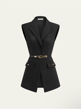 Commense Belted Cap Sleeve Vest - Large